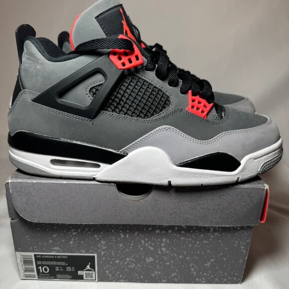 Size 10 - Nike Air Jordan 4 Retro Infrared Men's Shoes